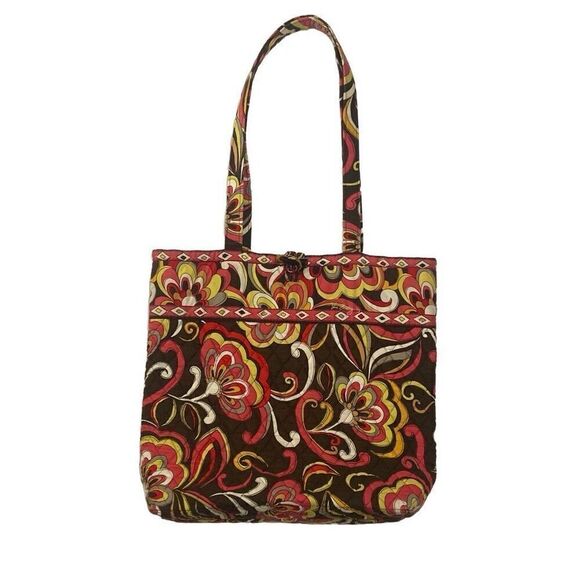 Vera Bradley Puccini Large Floral Toggle Tote Shoulder Shopping Bag Retired - Picture 1 of 12